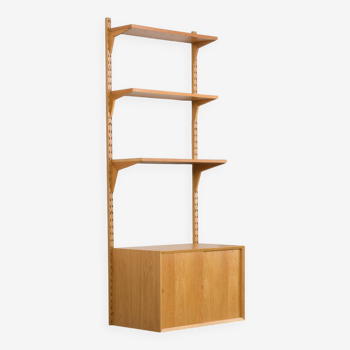 Poul Cadovius one bay oak wall unit with sliding doors cabinet, 1960s