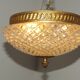 Brass and crystal diamond point ceiling light, France
