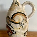 Antique stoneware pitcher – animal rock decoration – around 1900 – Puis style