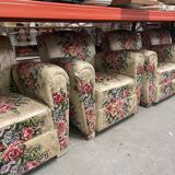 Pair of English vintage flower club armchairs