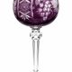 Set of 6 coloured wine glasses, vine decoration, Bohemian style – H. 20 cm