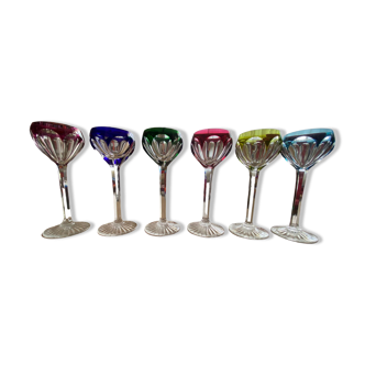 6 Rhine wine glasses model Bristol crystal Saint Louis