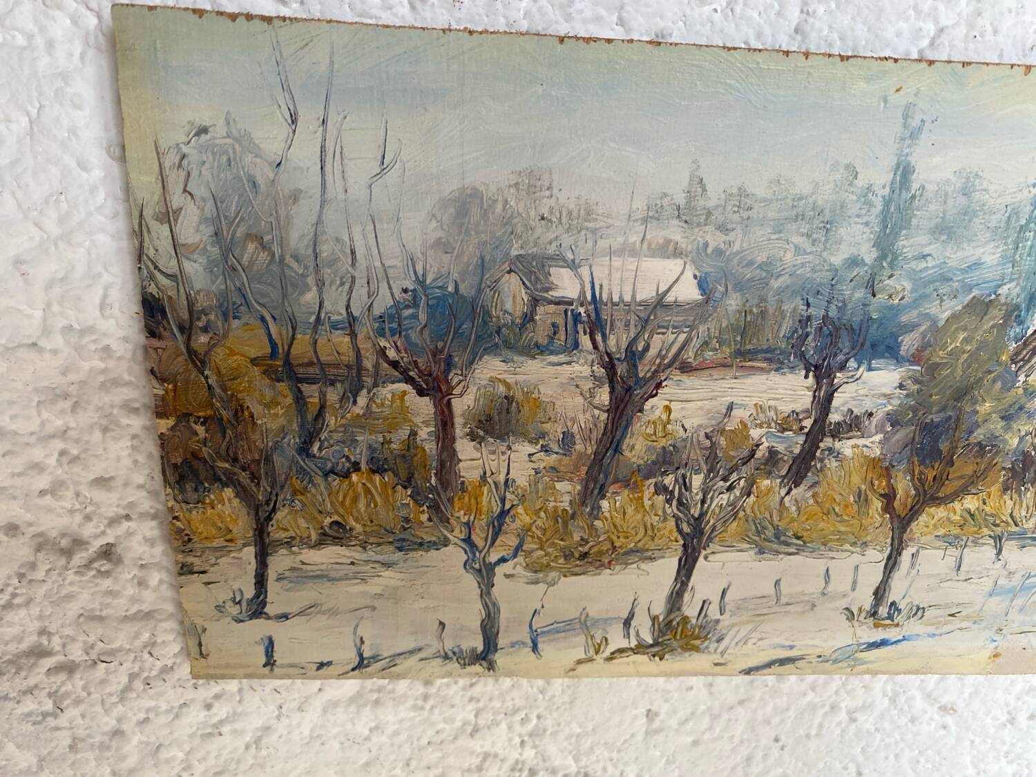 Oil on old wood panel