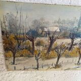 Oil on old wood panel