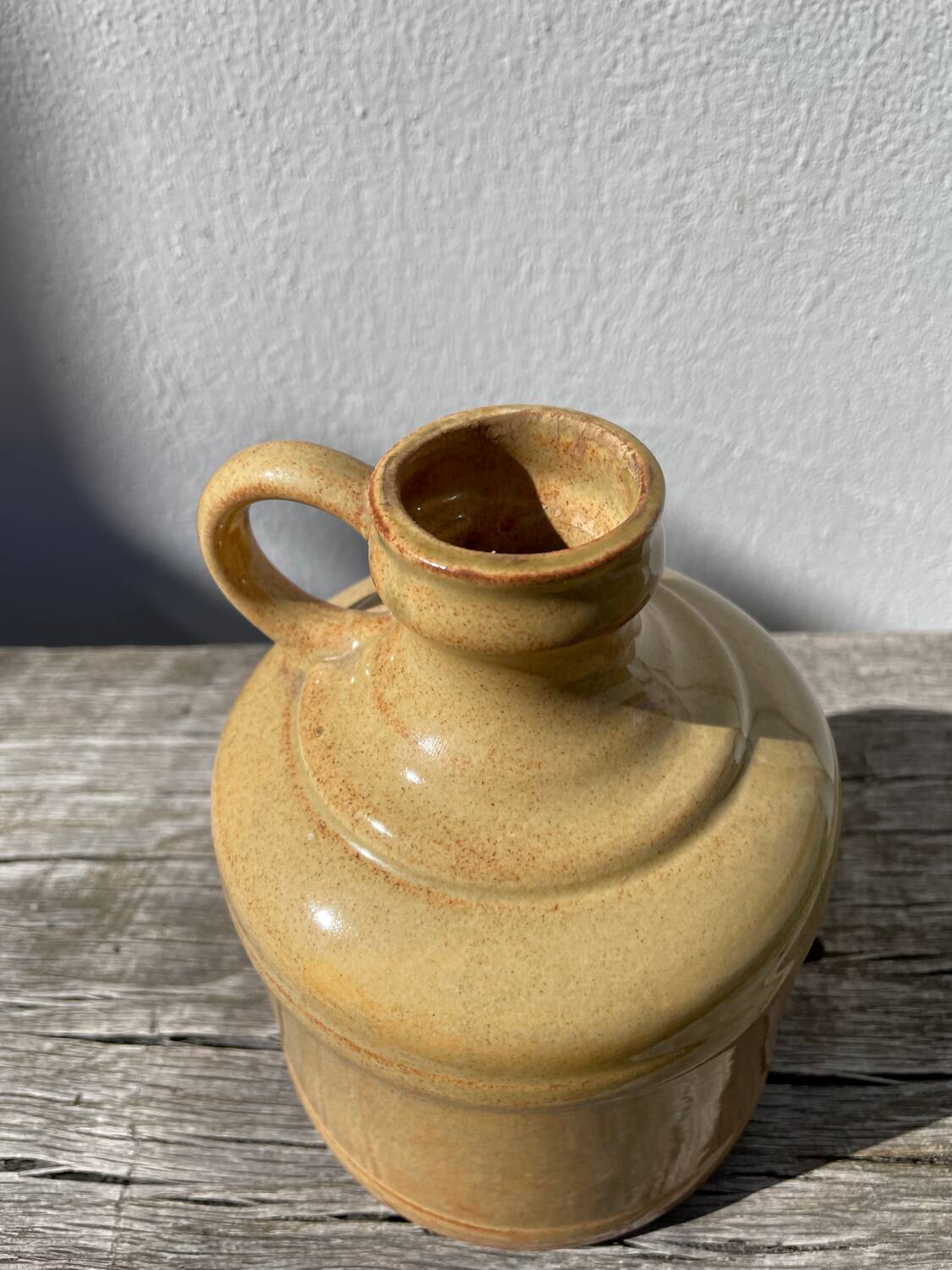 Antique glazed terracotta jug vase