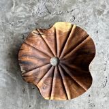 Small pendant light in corrugated teak leaf (Small D:30 H:20)