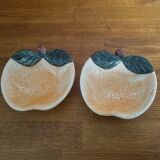 Set of 2 small Orange-shaped Barbotine cups
