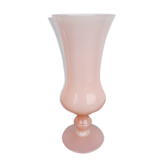 Pink opaline glass vase