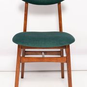 Green velvet Mid-Century chair designed by Rajmund Hałas, Poland, 1960s.
