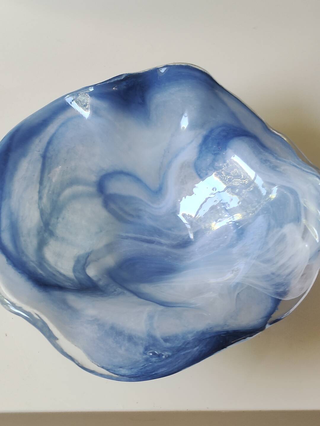 Large organic floral empty pocket. In glass/crystal