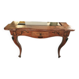 Wooden Console with Smoked Glass, 1950s