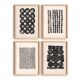 Collection de 4 peintures abstraites noires sur papier signées eawy
