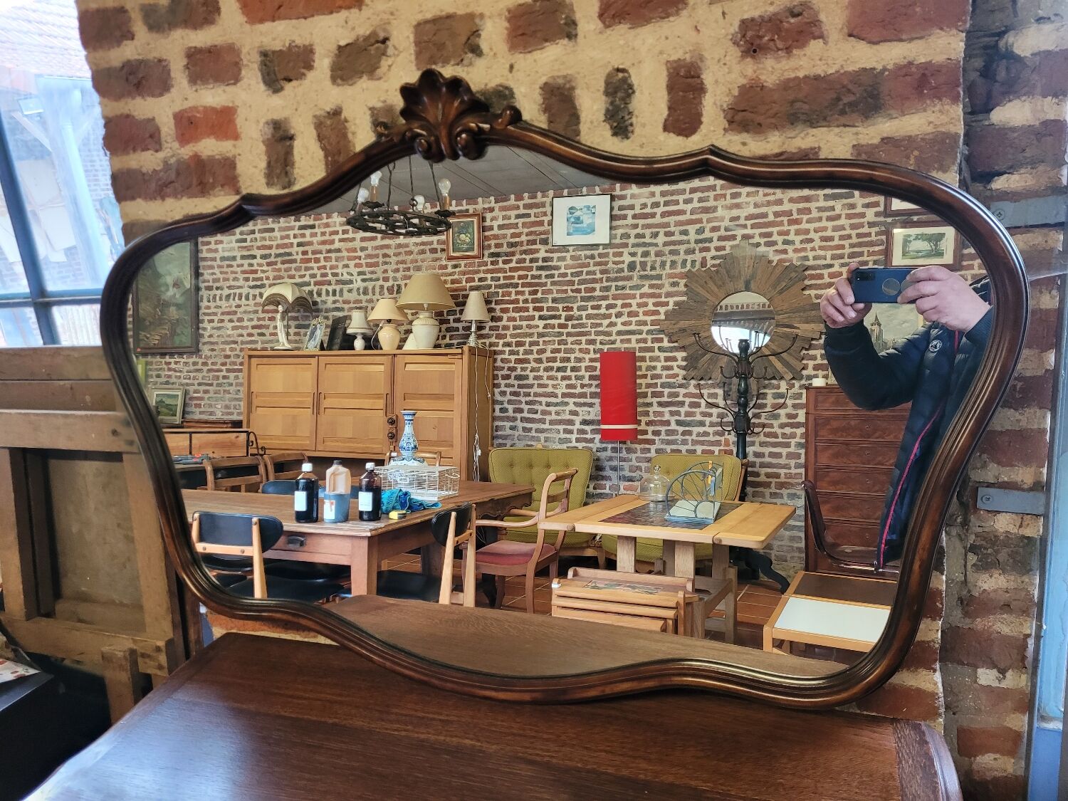 Louis XV style wooden mirror