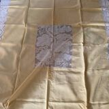 Nappe et 12 serviettes couleur paille annees 50.