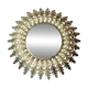 Large Italian sunburst wall mirror in gilded metal, 1960s-70s.