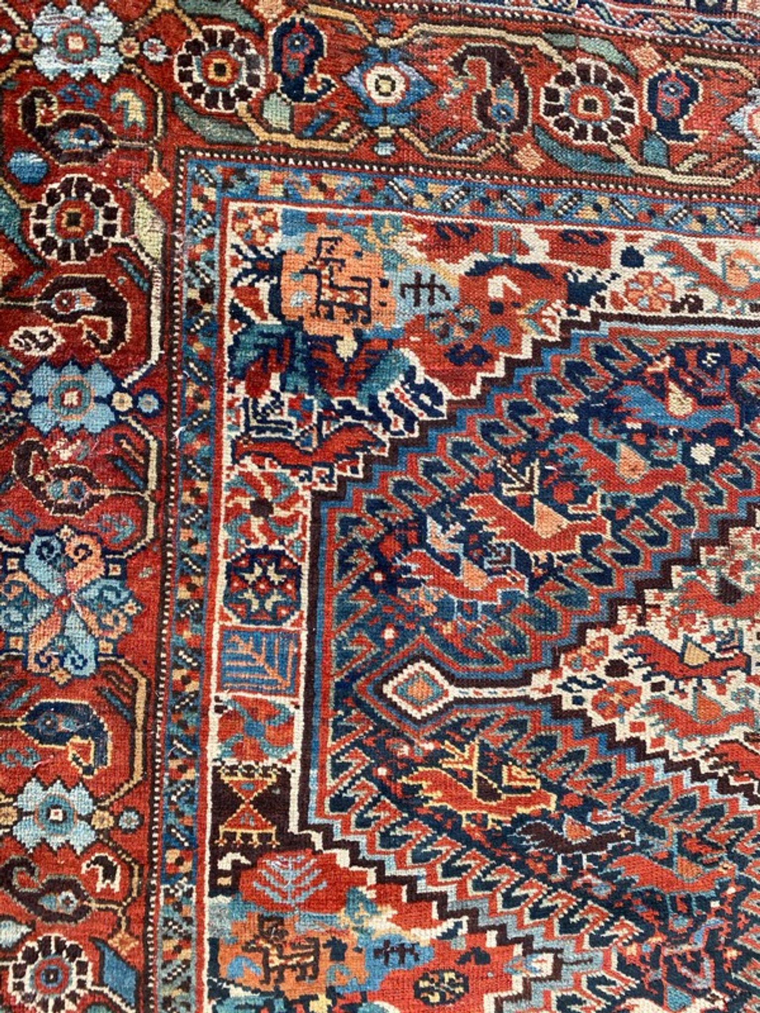 Ancient persian ghashghai carpet 130x182 cm