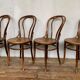 Series of 4 old bistro chairs in curved wood Stamp FISCHEL