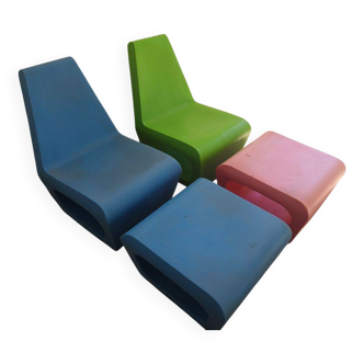 2 armchairs and 2 ottomans by Wiel Arets for Quinze & Milan vintage