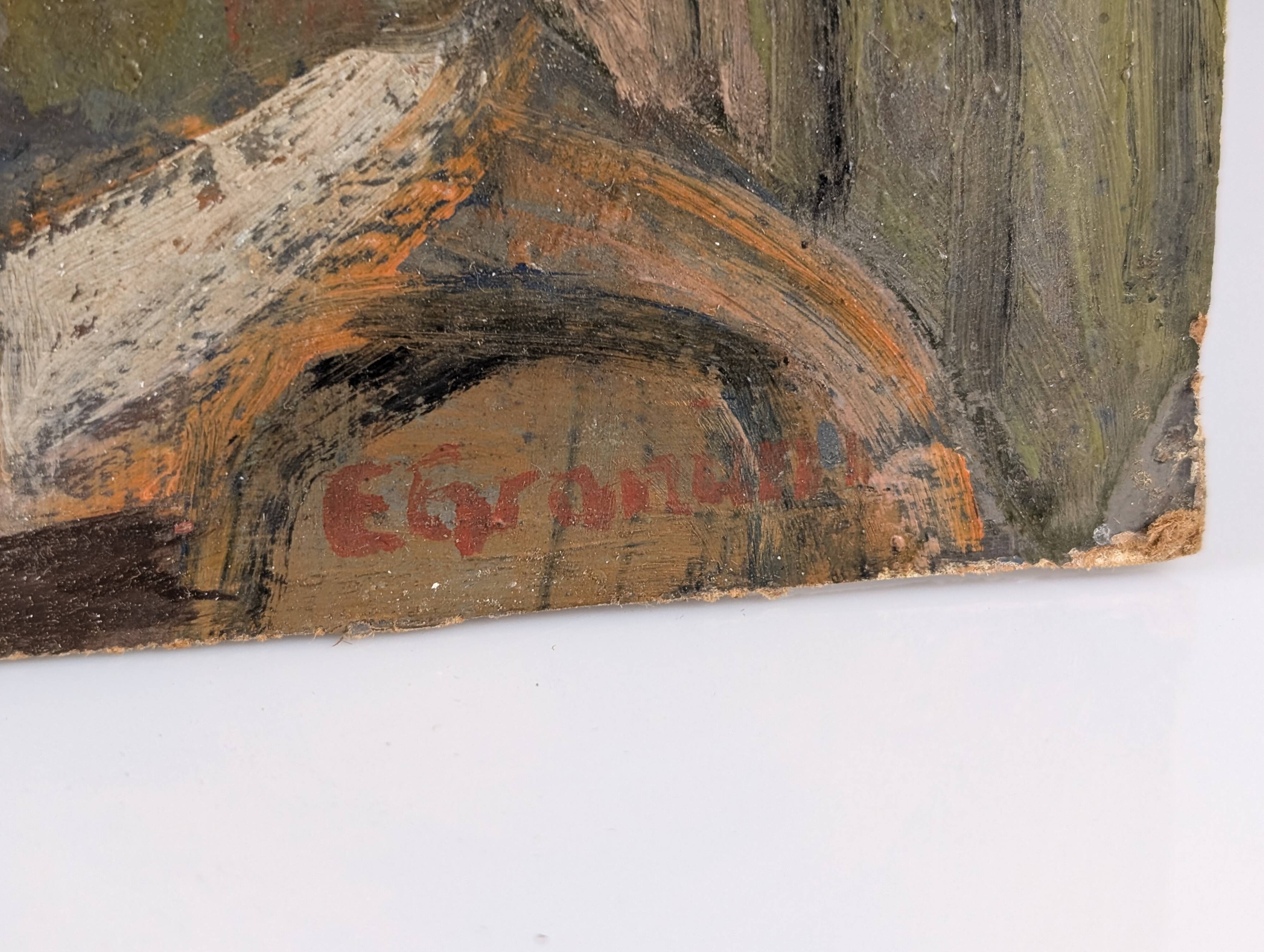 Oil on Board by Einar Granum, Norway, 1950s