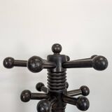 Coat rack by Charles Dudouyt in solid oak.