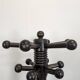 Coat rack by Charles Dudouyt in solid oak.