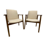 Pair of Borge Mogensen armchairs published by Soborg Mobler, model 165, Denmark 1960