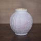 Signed crinkled enamel round vase, pink Art Deco vase, interior decoration, collection