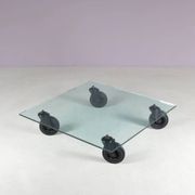 Coffee table "Table with Wheels" from the 1980s by Gae Aulenti for Fontana Arte, Italy.