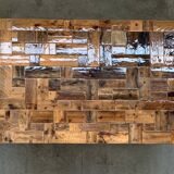 Handmade table and top, made with recycled fir materials