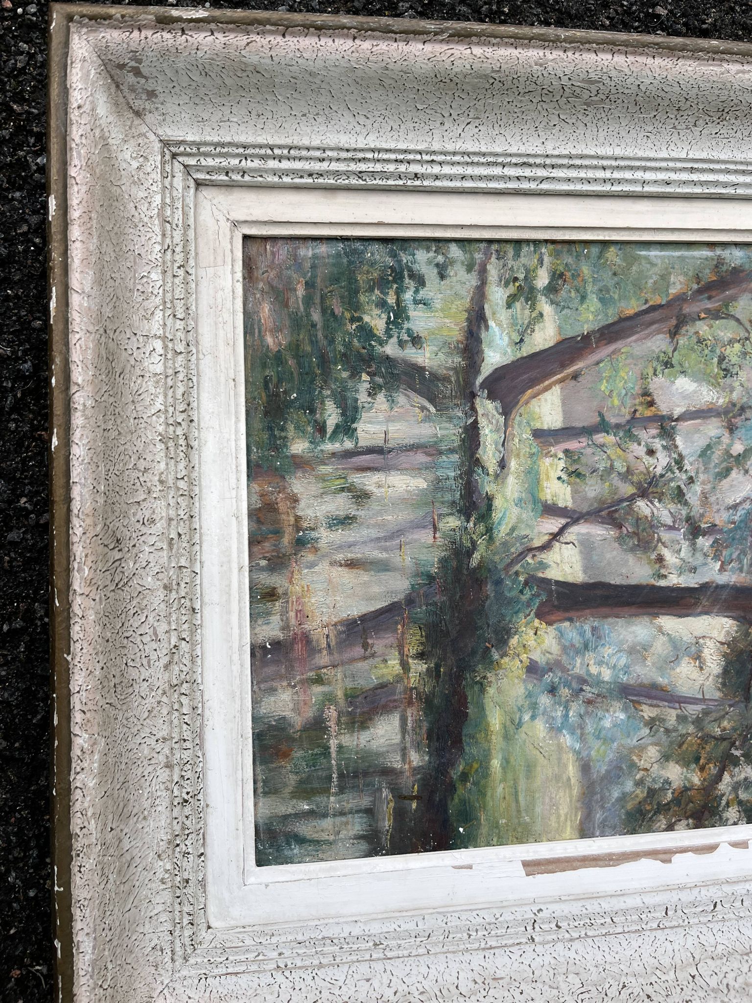Rare antique double-sided painting – oil landscapes