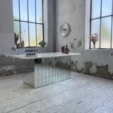 80s lacquered desk and mirror