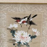 Pair of paintings on silk, China, trendy birds