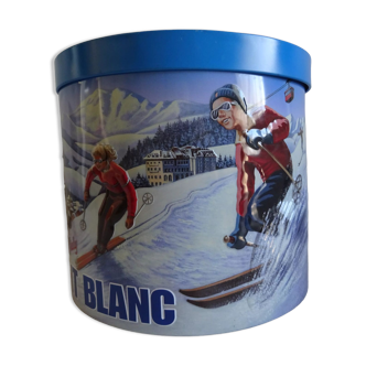 Biscuit box in lithographed sheet metal Ski Mont Blanc
