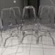 Suite of 6 vintage chrome metal chairs 1970