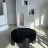Coffee table en bois massif monoxyle noir