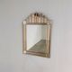 Art Deco style peach & clear bevelled mirror with brass frame, 1980s