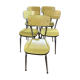 Lot of 5 yellow formica chairs 1960