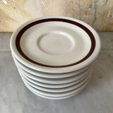 Set of 7 bistro saucers