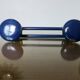 Blue lacquered metal wall coat rack, 1970