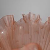 Pink frosted glass vase