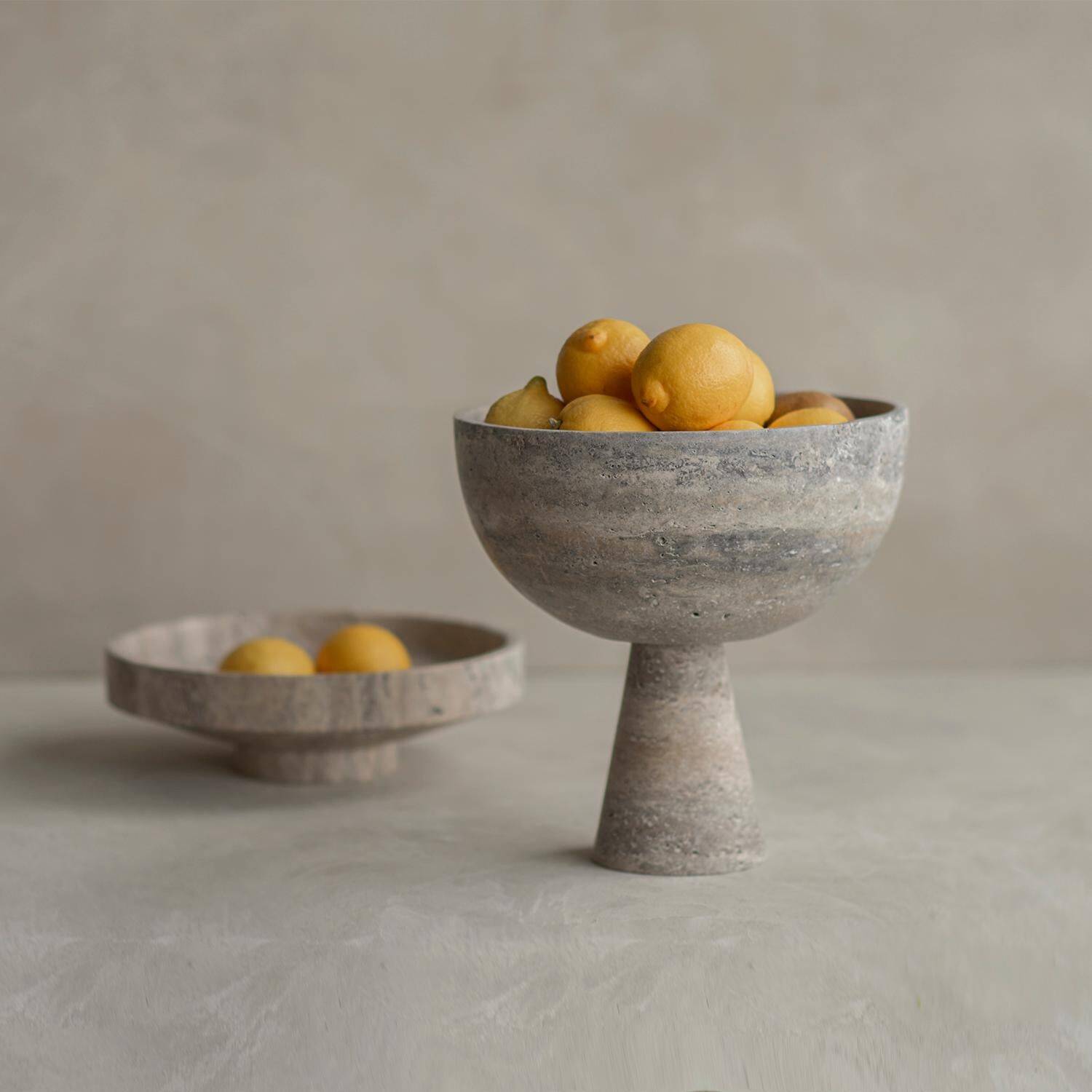 Silver travertine bowl XL