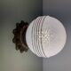 Applique ou plafonnier vintage, globe art déco en verre de clichy blanc et or