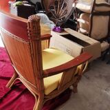 Old set sofa and rattan chair and caning