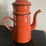 Red enameled coffee pot