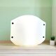 White acrylic table lamp Vela by Samuel Parker