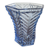 Textured blue glass vase