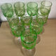 Set of 10 uraline glasses from the 1970s.