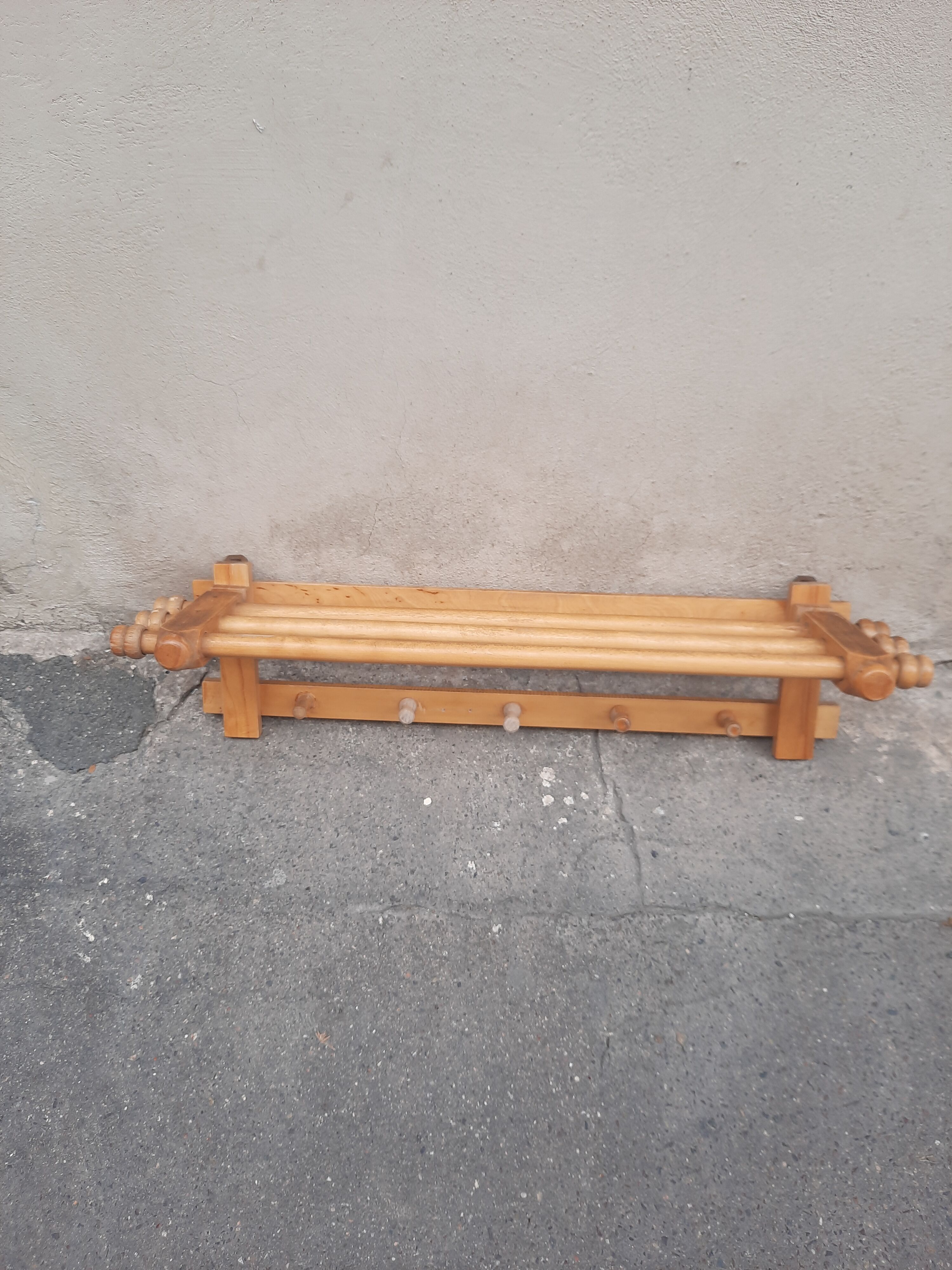 Wooden coat rack
