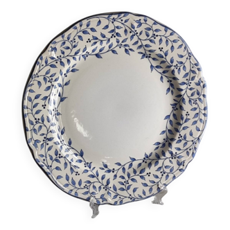 Plat assiette fleurs bleues
