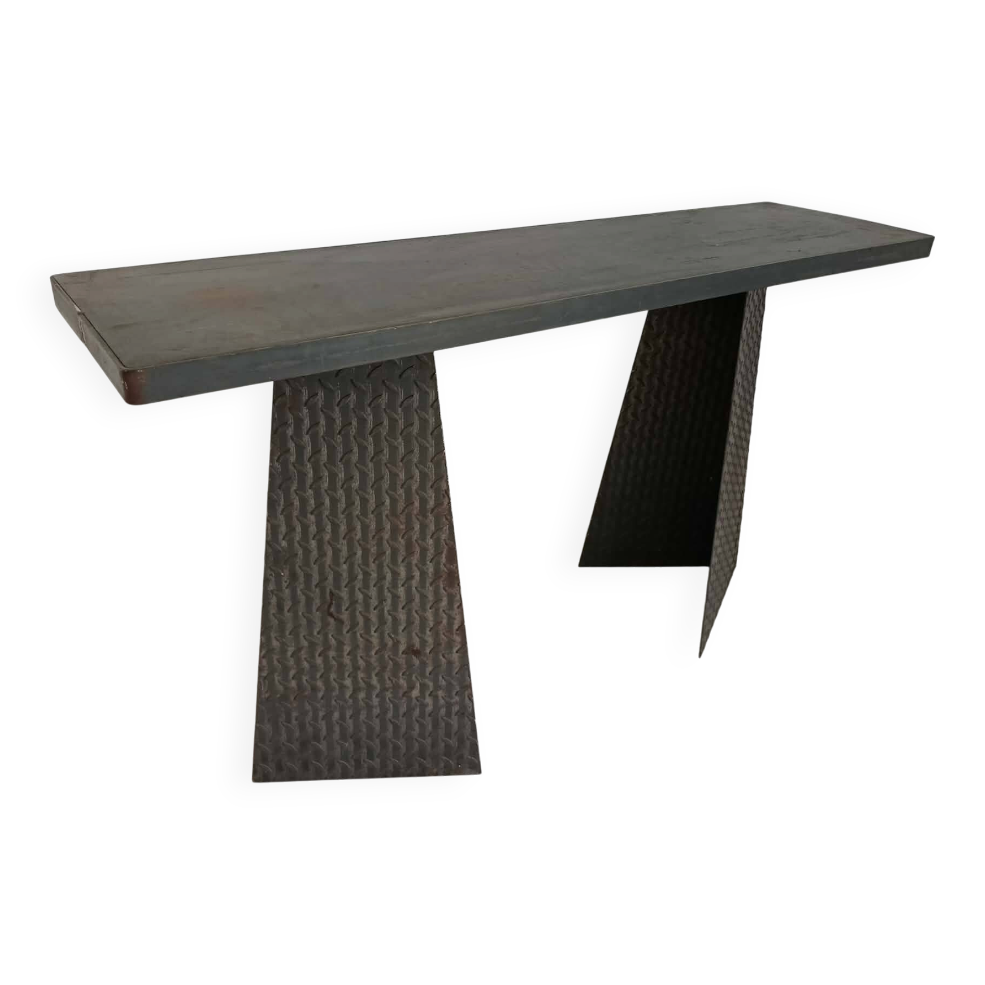 Console en acier et plateau massif